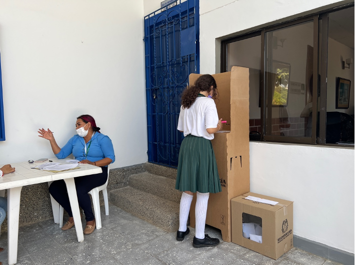 Jornada electoral 2022 Colegio Sara Deluque Panaflet